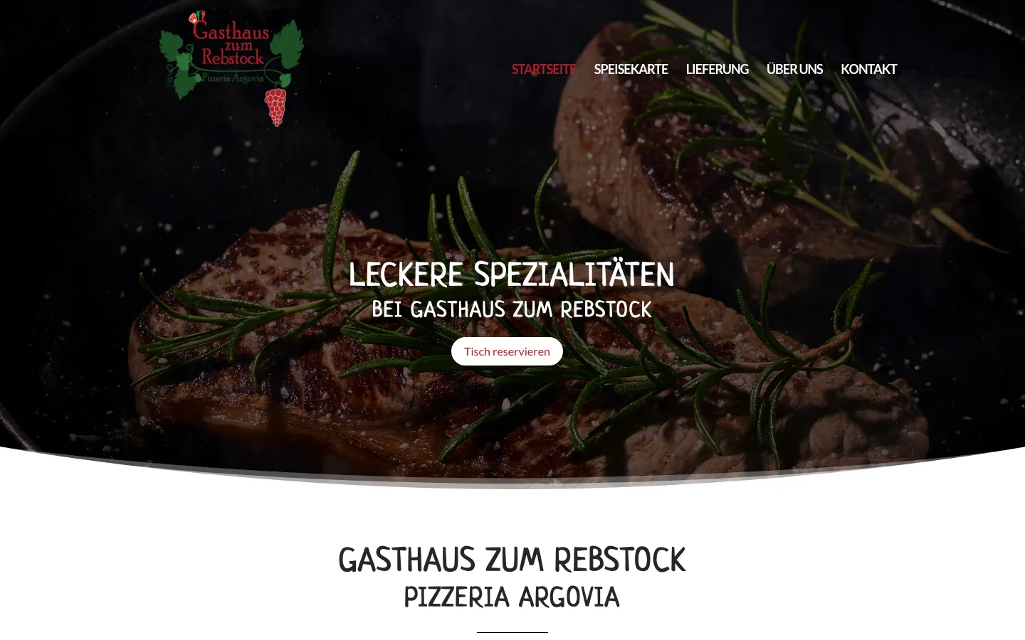 Gasthaus zum Rebstock – Website auf dem Desktop