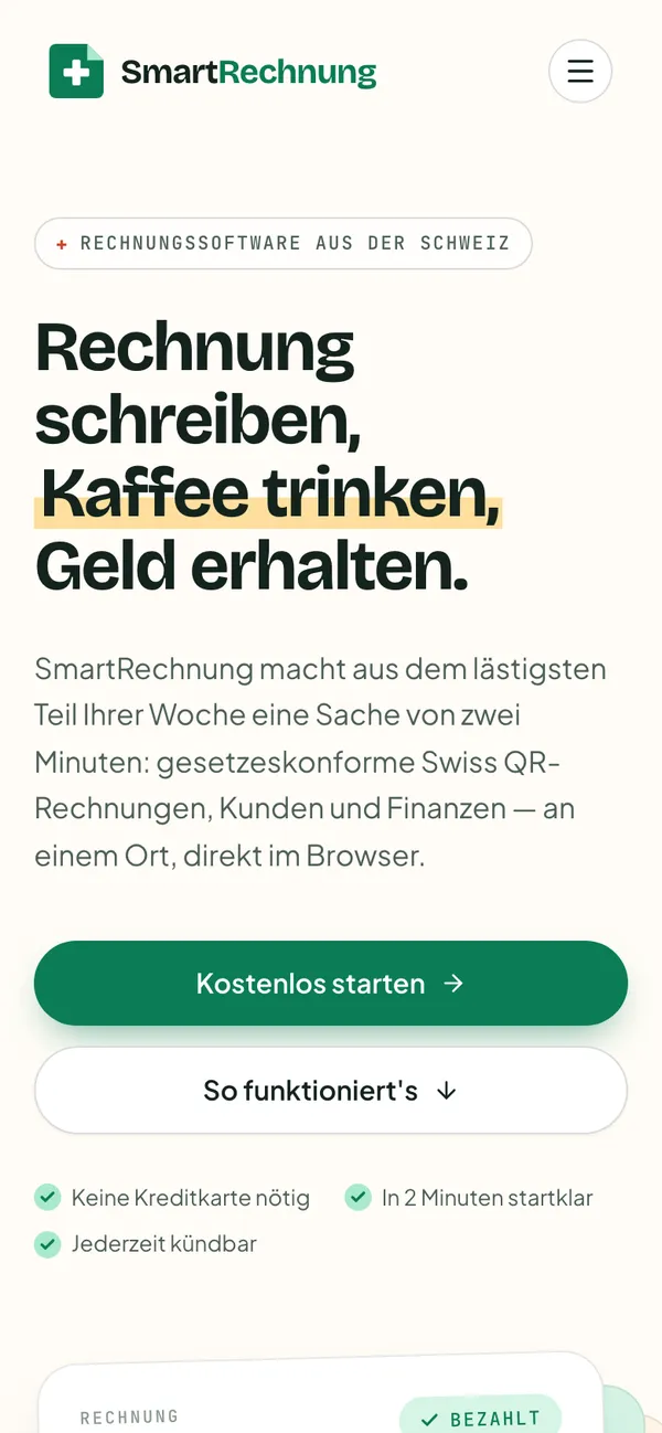 SmartRechnung auf dem Smartphone